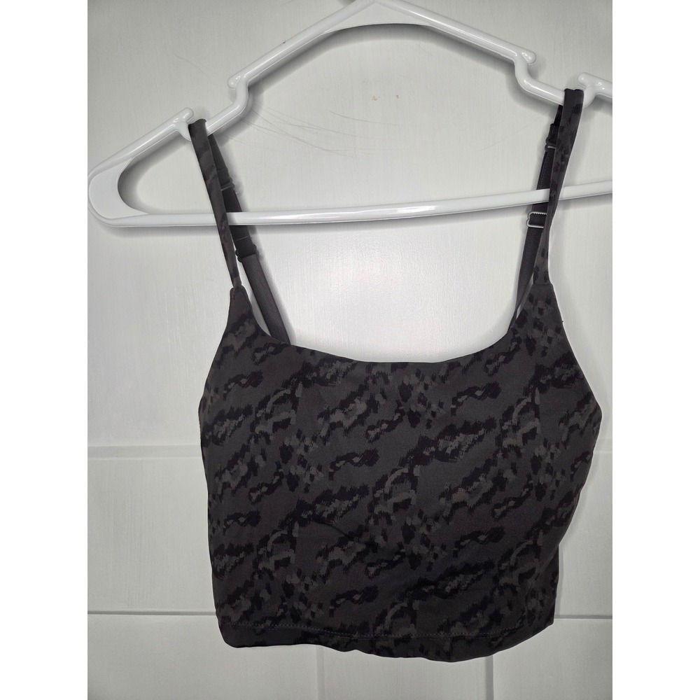 Paragon Womens XS Grey‎ Animal Print Longline Sports Bra Crop Top